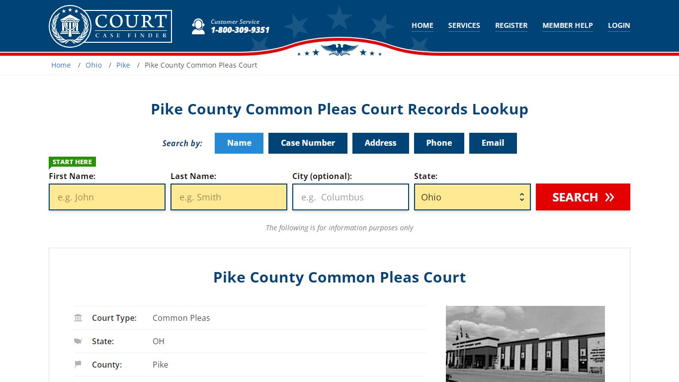 Pike County Common Pleas Court Records Lookup - CourtCaseFinder.com