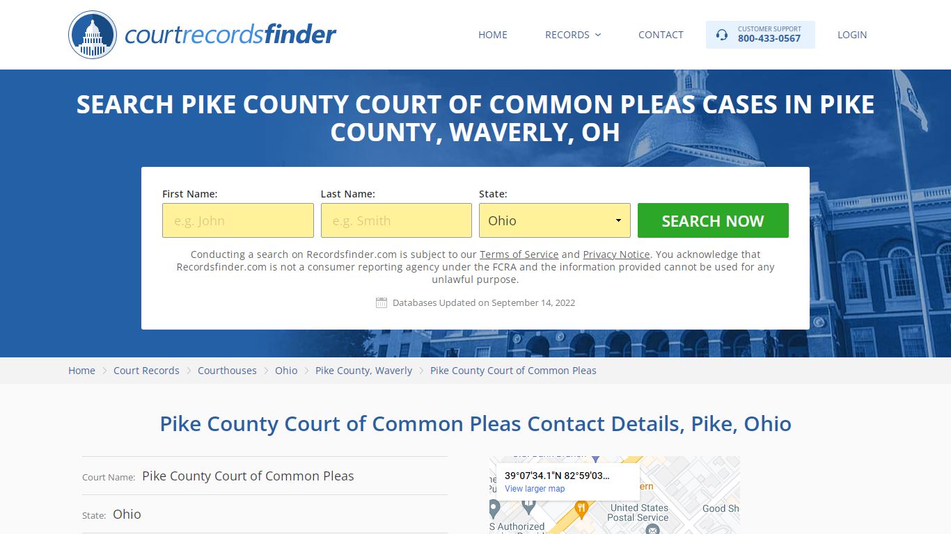 Pike County Court of Common Pleas Case Search - Pike County, OH ...